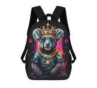 sinyumoney Koalas Gold Crowned Mochila Escolar De Negocios, Bolso Resistente Para Portátil Para Niñas, Niños Y Adolescentes 17inch