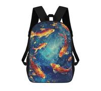 sinyumoney Koi Fish in Blue Water Painting Mochila Escolar Infantil Impresa En 3D Para Niños, Mochilas De Viaje, Bolsas Para Libros, Mochila Escolar Infantil 17inch