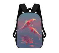 sinyumoney Koi Fish in Pink And Blue Water Mochila Escolar Infantil Impresa En 3D, Mochila Informal De Moda Para Niños, Mochila De Viaje De Alta Capacidad Para Libros Para Niños 17inch