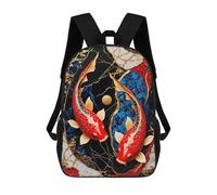 sinyumoney Koi Fish Kintsugi Art Mochila Infantil, Mochila Escolar Impresa En 3D, Mochila Para Niños Y Niñas, Mochila Escolar Ajustable Para La Escuela Primaria 17inch