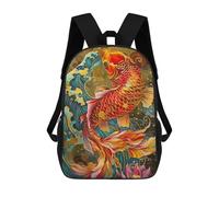 sinyumoney Koi Fish Painting Mochila Ronaldo, Mochila Infantil, Mochila Escolar Para Estudiantes, Mochila Para Libros, Mochila Escolar Impresa En 3D Para Niños Y Niñas, 17inch