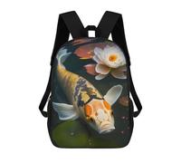 sinyumoney Koi Fish Pond Meditation Mochila Escolar Impresa En 3D Para Niños, Mochila Escolar, Mochilas De Viaje, Bolso Informal De Moda Para Niños Y Estudiantes 17inch