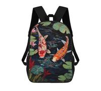 sinyumoney Koi Fish Pond Mosaic Art-1 Mochila Escolar Infantil Impresa En 3D Para Niños, Mochila De Viaje De Alta Capacidad, Mochilas Para Libros De 17 Pulgadas Para Niños