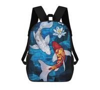 sinyumoney Koi Fish Stained Glass Mochila Infantil, Mochila Escolar Impresa En 3D, Mochila Para Niños Y Niñas, Mochila Escolar Ajustable Para La Escuela Primaria 17inch