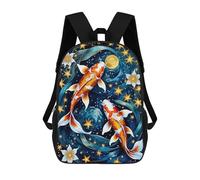 sinyumoney Koi Fish Starry Night Mochila Infantil De Moda Divertida Mochila Escolar Para Niños Y Adolescentes Con Impresión 3D Para Niños 17inch