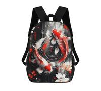 sinyumoney Koi Fish Watercolor Balance Mochilas Impresas En 3D 17inch Mochila Escolar Infantil Para Exteriores, Mochila Informal De Día, Bolsas De Viaje Informales Para Estudiantes De Secundaria