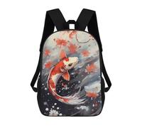 sinyumoney Koi Fish Watercolor Mochilas Escolares Impresas En 3D, Mochila Escolar Informal Para Niños, Mochila Escolar De Moda Para Estudiantes De Secundaria 17inch