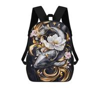 sinyumoney Koi Fish with Cherry Blossoms Animal Mochila Escolar Grande Resistente Al Agua Para Portátil Para Niñas Y Adolescentes 17inch