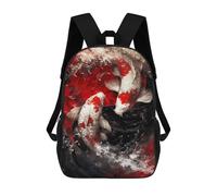 sinyumoney Koi Fish Yin And Yang Mochila Escolar Mochilas Escolares Para Niñas Y Niños Mochila Con Bolsillo Mochila Escolar De Moda Mochila Infantil 17inch