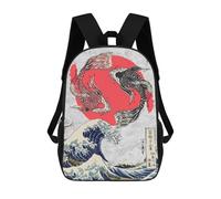 sinyumoney Koi Fish Yin And Yang Wave Mochila Escolar Infantil Impresa En 3D Mochila De Viaje De Alta Capacidad Bolsas Para Libros Mochila Infantil 17inch