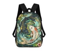 sinyumoney Koi Fish Yin Yang Harmony Art Mochila Escolar Infantil Impresa En 3D, Mochila Informal De Moda Para Niños, Mochila De Viaje De Alta Capacidad Para Libros Para Niños 17inch