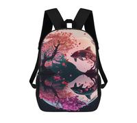 sinyumoney Koi Fish Ying Yang Mochila Escolar Infantil Estampada Para Adultos Y Niños, Mochila De Viaje Para El Día A Día 17inch