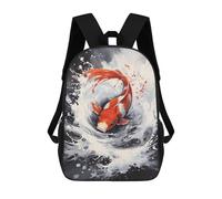 sinyumoney Koi Watercolor Fish Mochilas Para Niños Mochila Escolar Mochila Escolar Impresa En 3D Mochilas Escolares De Moda Para Niños De Primaria Y Secundaria 17inch