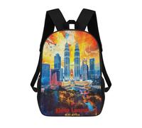 sinyumoney Kuala Lumpur Art Mochila Escolar Infantil Impresa En 3D Mochila De Viaje De Alta Capacidad Bolsas Para Libros Mochila Infantil 17inch