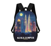 sinyumoney Kuala Lumpur Cityscape at Night Mochilas Infantiles Escolares Impresas En 3D, Mochilas Para Niños, Mochilas De Viaje Para Niños Y Niñas, Mochilas Escolares Para Niños 17inch