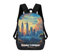 sinyumoney Kuala Lumpur Skyline at Sunset Mochila Escolar Mochilas Escolares Para Niñas Y Niños Mochila Con Bolsillo Mochila Escolar De Moda Para Niños 17inch
