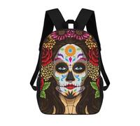 sinyumoney La Calavera Catrina Mochila Para Niños, Adolescentes Y Estudiantes, Mochilas Para Niñas, Mochilas Para Niños Pequeños, Primaria Y Secundaria 17inch