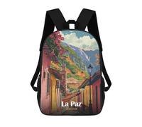 sinyumoney La Paz, Bolivia Travel Mochila Infantil Para Niñas, Mochila Escolar 3D, Mochila Para Niños Pequeños, Mochila Informal De Día, Mochila Escolar De Moda 17inch