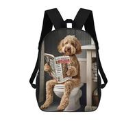 sinyumoney Labradoodle on The Toilet Mochilas Impresas En 3D Para Niños, Mochila Escolar, Mochila Informal Para Exteriores, Mochila Informal De Moda Para Niños, Lindas Bolsas De Viaje 17inch