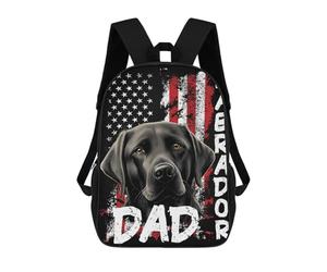 sinyumoney Labrador Dad American Flag Mochila Escolar, Mochila Para Portátil, Mochila Para Niños/niñas/adolescentes 17inch