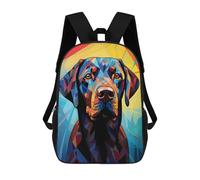 sinyumoney Labrador Dog Stained Glass Mochila Escolar Infantil Impresa En 3D Para Niños, Mochilas De Viaje, Bolsas Para Libros, Mochila Escolar Infantil 17inch