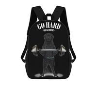 sinyumoney Labrador Dog Weightlifting Mochila Escolar Impresa En 3D Para Niños, Mochila Escolar Informal De Moda Para Viajes Para Niños Y Estudiantes 17inch