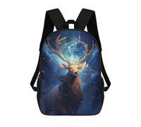 Sinyumoney Labrador Retreiver In Armor Mochilas Escolares Para Niños, Bolsa De Escuela Impresa En 3D Para Niños, Estudiantes De Primaria Y Colegio, Cosmic Celestial Deer, 17"