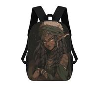 Sinyumoney Labrador Retreiver In Armor Mochilas Escolares Para Niños, Bolsa De Escuela Impresa En 3D Para Niños, Estudiantes De Primaria Y Colegio, Indígenas Druid Girl, 17"