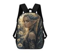 Sinyumoney Labrador Retreiver In Armor Mochilas Escolares Para Niños, Bolsa De Escuela Impresa En 3D Para Niños, Estudiantes De Primaria Y Colegio, Fairy With Black Wings, 17"
