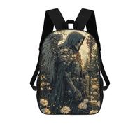 Sinyumoney Labrador Retreiver In Armor Mochilas Escolares Para Niños, Bolsa De Escuela Impresa En 3D Para Niños, Estudiantes De Primaria Y Colegio, Skeletal Angel In A Field, 17"