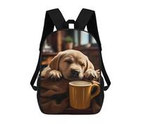 sinyumoney Labrador Retriever Dog Pup Mochila Escolar Impresa En 3D 17inch Mochila Escolar Infantil Mochilas De Viaje Mochila Informal De Moda Para Niños Y Estudiantes