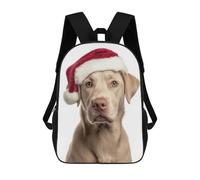 sinyumoney Labrador Retriever Dog with Santa Hat Portrait Mochila Escolar Impresa En 3D Mochila Escolar De Moda Para Niños Mochilas Para Niños Estudiantes De Secundaria 17inch