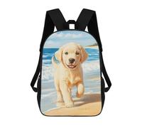 sinyumoney Labrador Retriever Puppy on Beach Mochila Escolar Impermeable Para Ordenador Portátil Para Adolescentes (niñas, Niños, Mujeres Y Hombres) 17inch