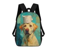 sinyumoney Labrador Retriever with Toilet Paper Hat 17inch Mochila Escolar Impresa En 3D Para Niños, Mochila Escolar Informal De Moda, Mochilas De Viaje Para Niños Y Estudiantes.