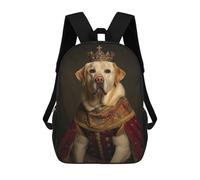 sinyumoney Labrador The King Mochila Escolar Infantil Estampada Para Adultos Y Niños, Mochila De Viaje Para El Día A Día 17inch