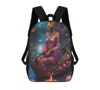 sinyumoney Lady of The Lotus Moon Mochila Escolar Para Niños, Mochila Escolar Impresa En 3D Para Estudiantes De Primaria Y Secundaria 17inch