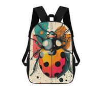 sinyumoney Ladybug Illustration Vibrant Ladybug Artwork in Abstract Style Mochila Escolar Infantil Estampada Para Adultos Y Niños, Mochila De Viaje Para El Día A Día 17inch