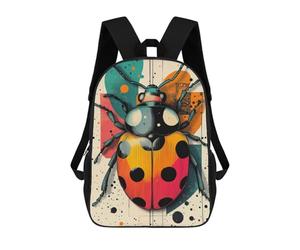 sinyumoney Ladybug Illustration Vibrant Ladybug Artwork in Abstract Style Mochila Escolar Infantil Estampada Para Adultos Y Niños, Mochila De Viaje Para El Día A Día 17inch