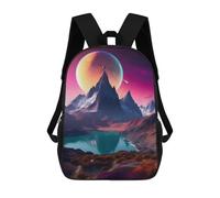 sinyumoney Lake And Mountain in Space Mochila Infantil Escolar Para Niños Con Estampado 3D De Dibujos Animados, Mochila Escolar Para Estudiantes, Mochila Para Portátil Para Niños Y Niñas 17inch