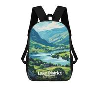 sinyumoney Lake District National Park Illustration Mochila Escolar Impresa En 3D Mochilas Informales Para Niños Mochila Escolar Impresa En 3D Para Niños De Primaria Y Secundaria 17inch