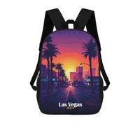 sinyumoney Las Vegas Sunset Cityscape Mochila Escolar Impermeable Para Ordenador, Ideal Para El Campus, Actividades Al Aire Libre, Viajes Y Deportes 17inch