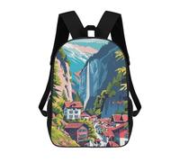 sinyumoney Lauterbrunnen Waterfall Mochila Escolar Infantil Con Impresión 3D, Mochila Escolar Informal Para Niños De Primaria Y Secundaria 17inch
