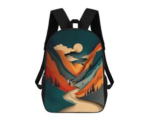 sinyumoney Layered Mountain Landscape with Winding Road Mochila Escolar Para El Trabajo, Negocios, Universidad Y Escuela Para Hombres, Mujeres Y Adolescentes 17inch