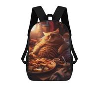 sinyumoney Lazy Fat Cat Food Snacks Mochila De Peluche Con Dibujos Animados, Mochila 3D Para Niños, Bolsa Escolar, Idea De Regalo De Cumpleaños Para Niños Y Niñas 17inch