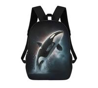 sinyumoney Leaping Orca in Starry Night Mochilas Impresas En 3D 17inch Mochila Escolar Infantil Para Exteriores, Mochila Informal De Día, Bolsas De Viaje Informales Para Estudiantes De Secundaria