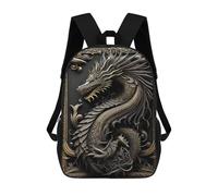 sinyumoney Legendary Golden Dragon Mochila Escolar Infantil De 17 Pulgadas, Impresa En 3D, Estilo Casual, Para Niños, Ideal Para Viajes, Como Mochila Escolar O Para Llevar Libros.