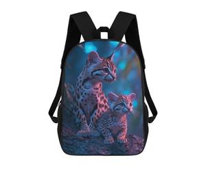 sinyumoney Leopard Cats in Neon Light Mochilas Escolares Mochila Escolar Ligera Mochila De Día Mochila Para Libros Para La Universidad Para Hombres/mujeres 17inch
