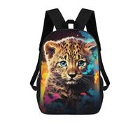 sinyumoney Leopard Cub with Blue Eyes Mochila De Negocios Para Portátil, Mochila Unisex Informal Para Niñas, Niños Y Adolescentes 17inch