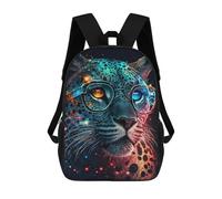 sinyumoney Leopard Glasses Fashion Art Print -1 Mochila Escolar Para La Escuela Secundaria, Preparatoria, Universidad Y Viajes Para Niños/niñas/adolescentes 17inch