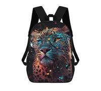 sinyumoney Leopard Glasses Fashion Artwork Mochilas Para Niños 17inch Mochila Escolar Mochila Escolar Impresa En 3D Para Niños De Primaria Y Secundaria